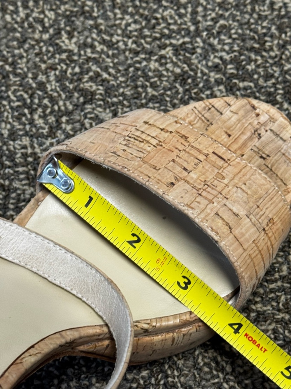 HOUSE OF HARLOW 1960 Mika Platform Heel in Natural Cork Leather Sole Sz 9.5 - Picture 15 of 17